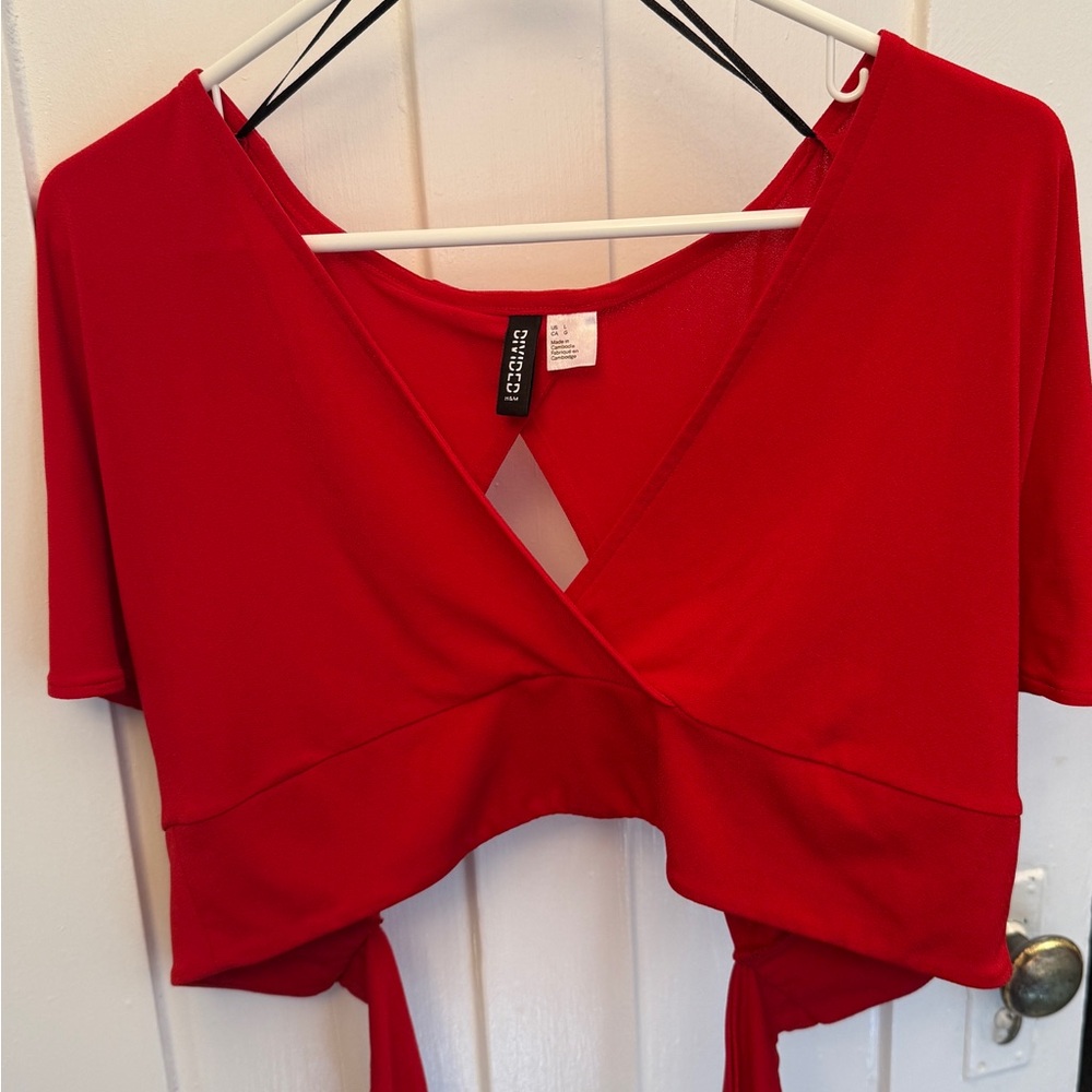 Red Women's Wrap Top